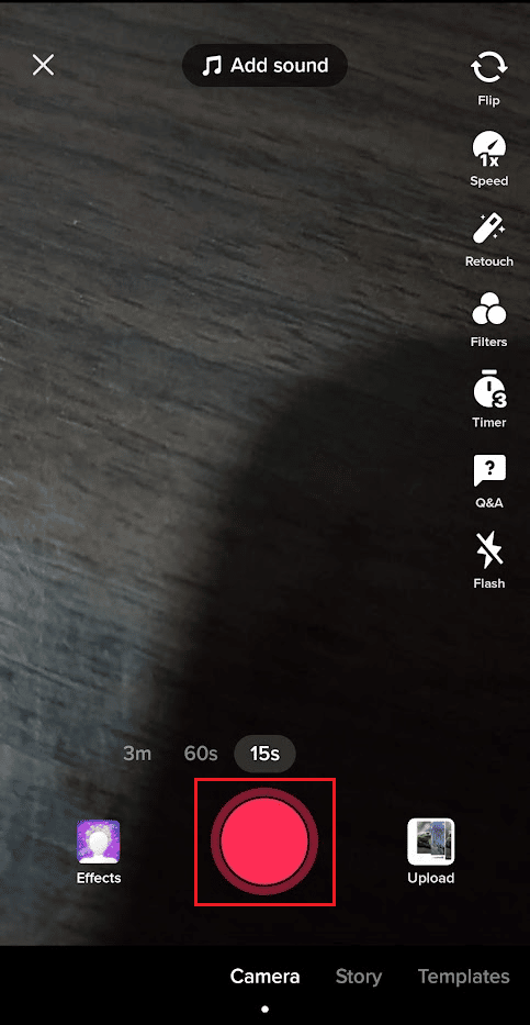 toque el botón Grabar y grabe el video | 