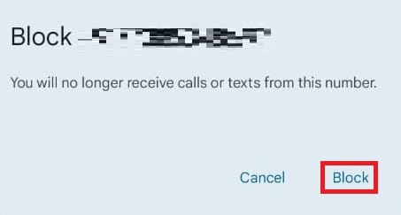 seleccione Bloquear para confirmar el proceso