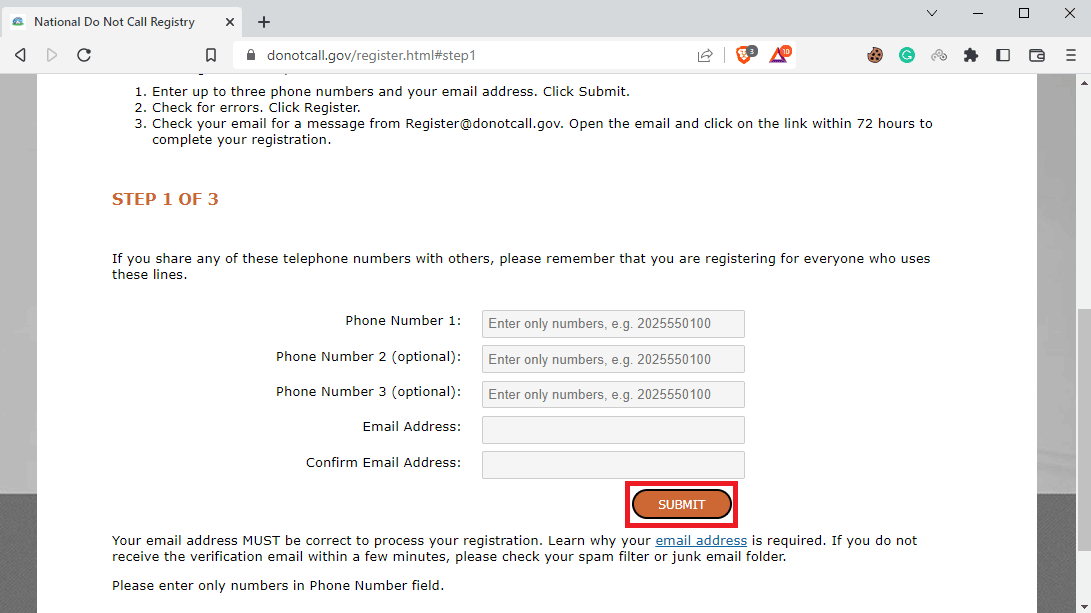Ingrese sus números de teléfono y correos electrónicos, y haga clic en ENVIAR |  ¿Qué es una llamada probable de estafa y cómo bloquearla?