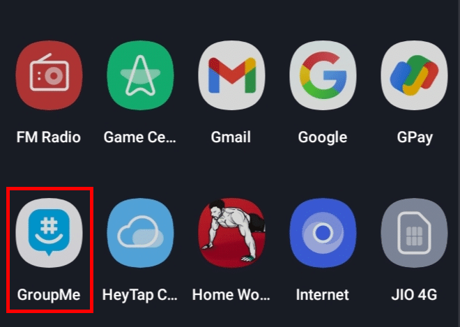 Abra la aplicación GroupMe en su dispositivo.
