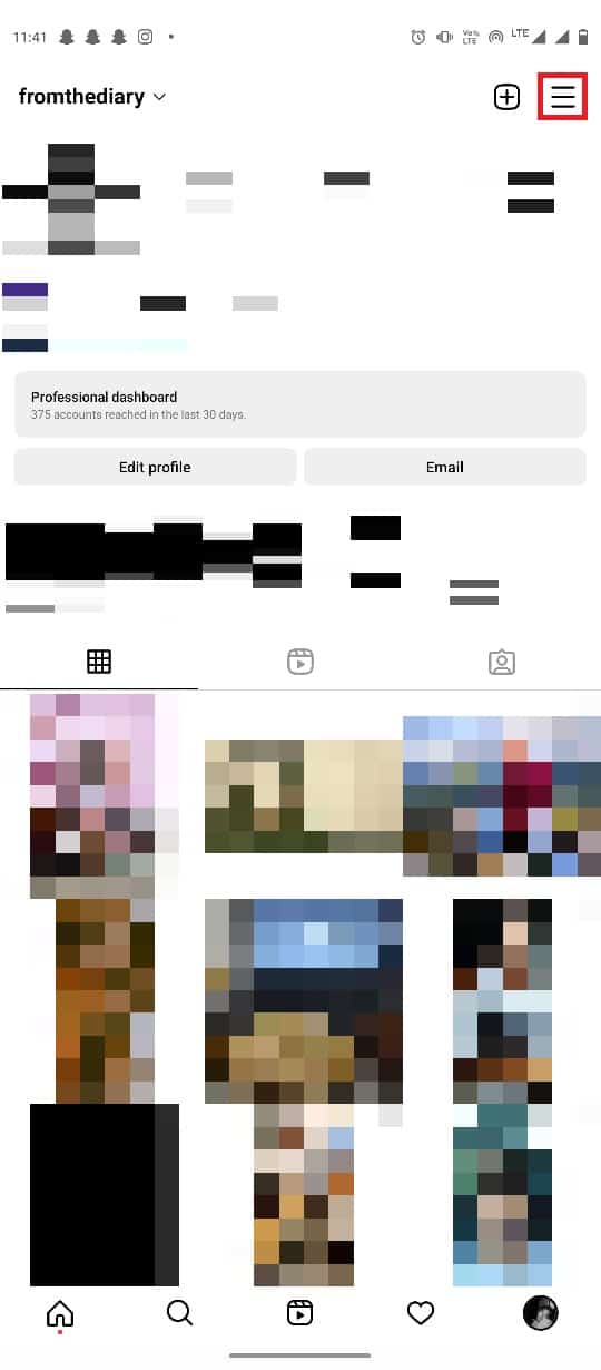busque el icono de tres líneas.  Las 10 mejores formas de arreglar las historias de Instagram que no cargan el problema