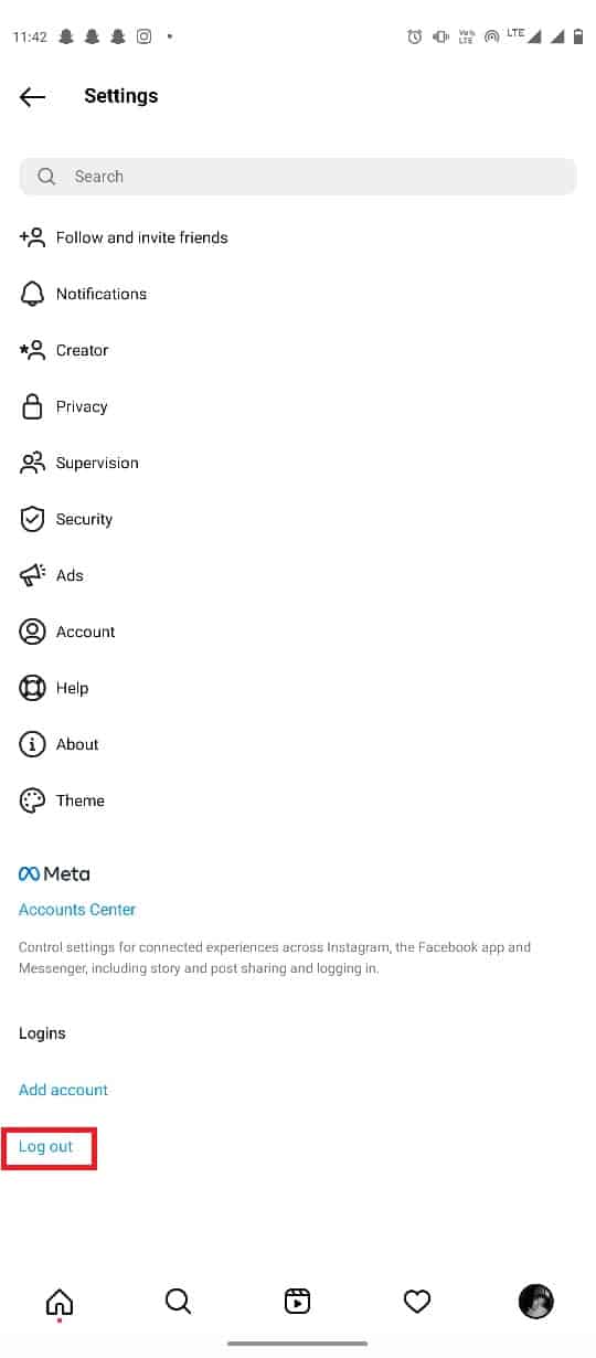 Ubique y toque Cerrar sesión