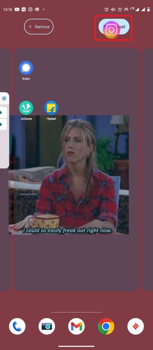 Arrastre el ícono de la aplicación para Desinstalar