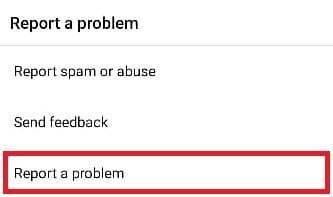 toca Reportar un problema