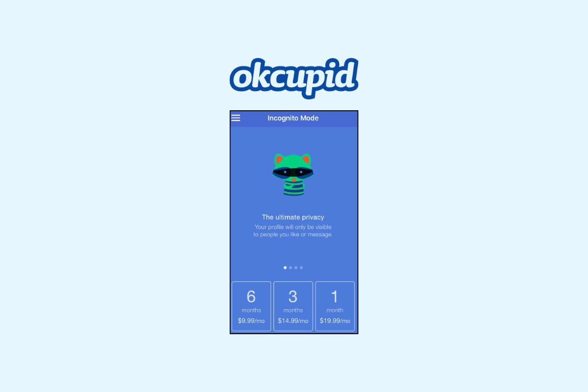 ¿Cuánto cuesta la suscripción al modo de incógnito de OkCupid?