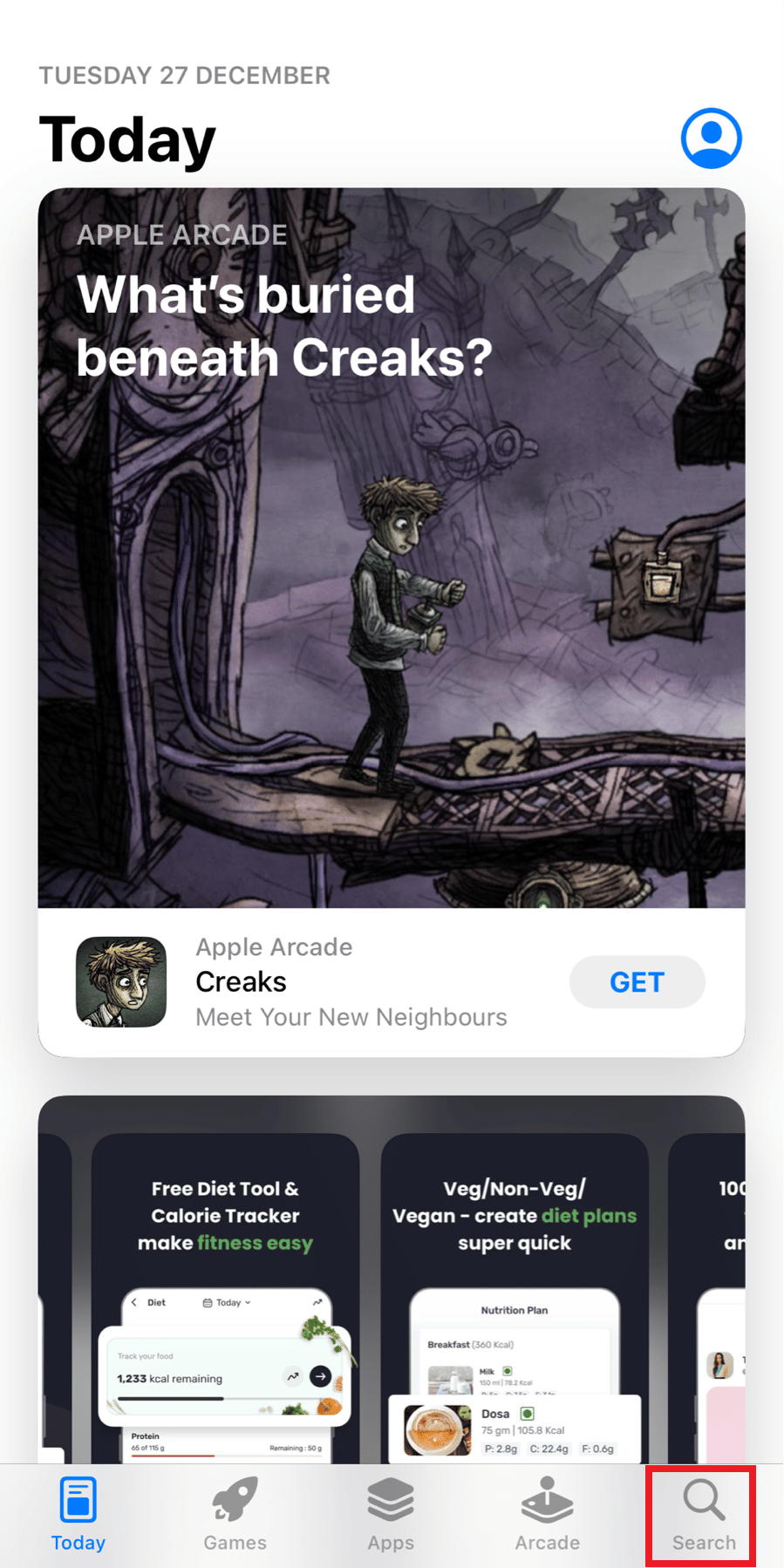 toque el icono de búsqueda 