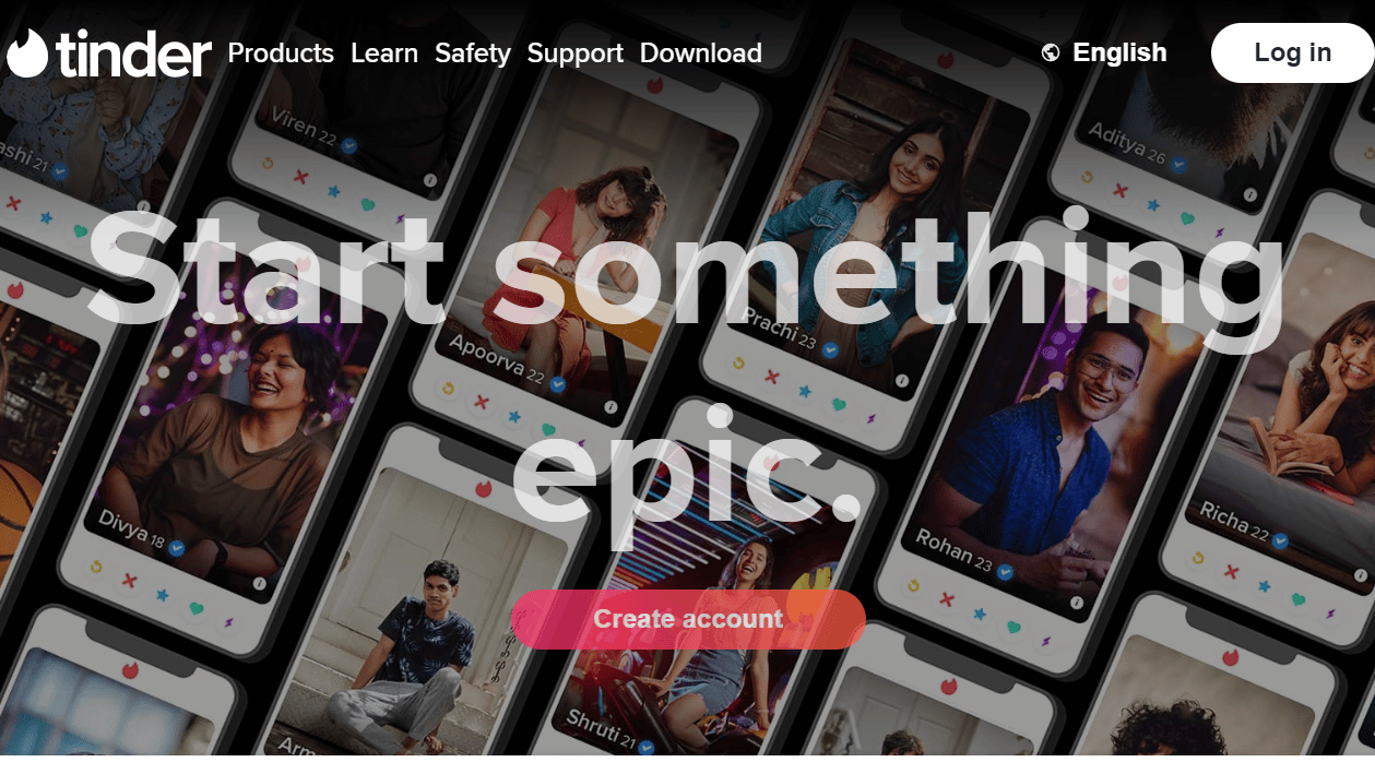 Ir a la página de inicio de Tinder