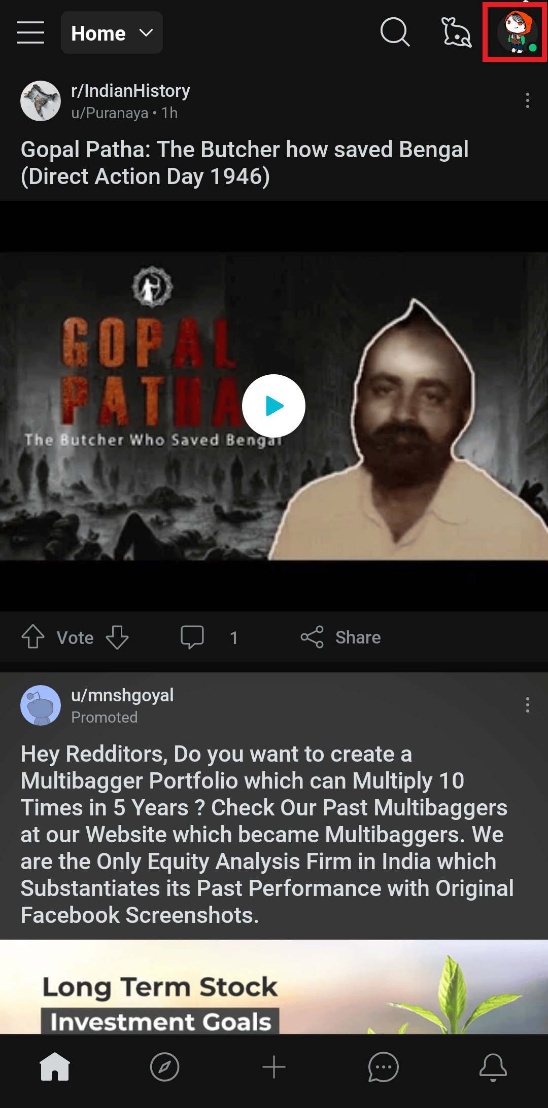 toca el icono de perfil 