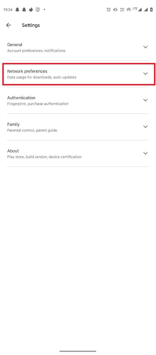 busque y toque Preferencias de red. Solucionar el problema de actualización de WebView del sistema Android