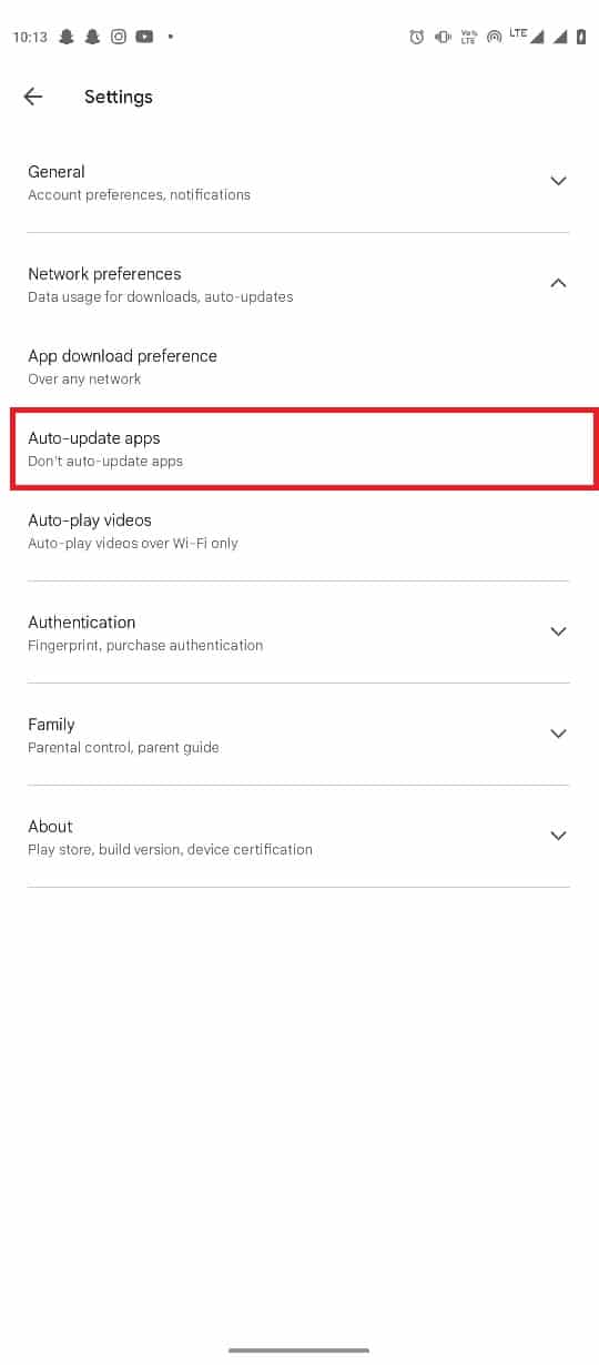 toque Actualizar aplicaciones automáticamente