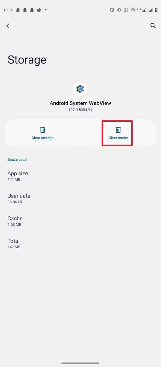 busque y haga clic en Borrar caché