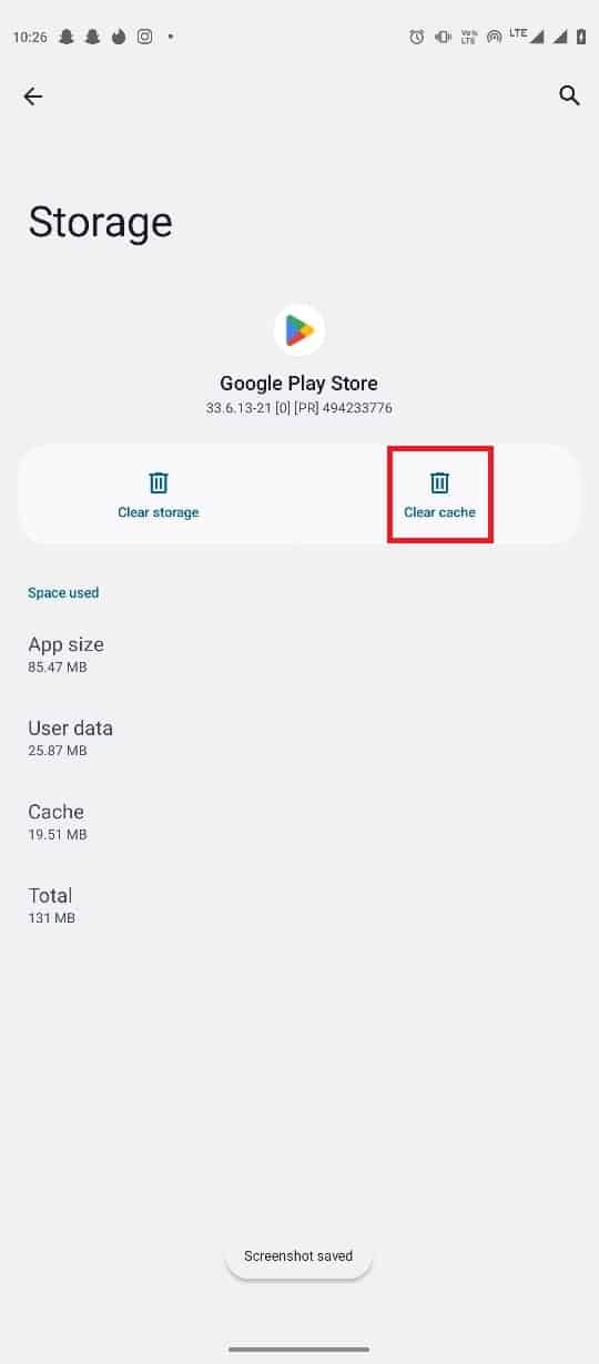 busque y haga clic en Borrar caché