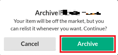 Toque la opción Archivar en la ventana emergente de confirmación