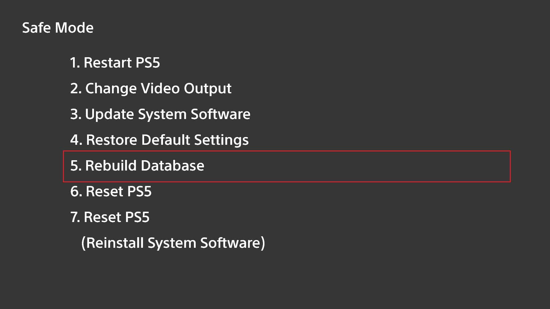 ps5 reconstruye la base de datos en modo seguro.  Cómo arreglar la luz azul parpadeante de PS5