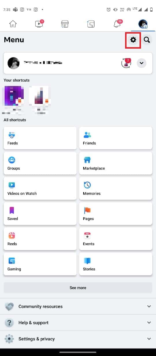 toque el ícono de ajustes para abrir Configuración