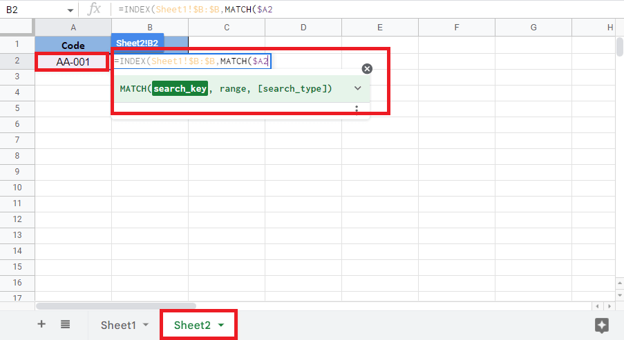 bloquear la celda requerida 