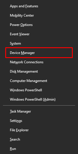 Presione Windows + X al mismo tiempo para abrir el menú de energía.  Haga clic en Administrador de dispositivos |  Cómo arreglar Magic Mouse 2 que no se conecta en Windows 10