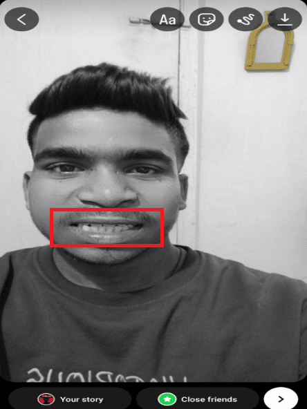 toque el filtro para seleccionarlo y haga clic en una selfie