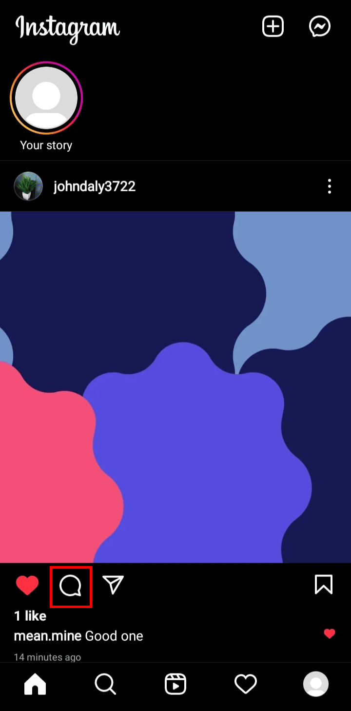 Toca el icono de Comentarios de la publicación. 