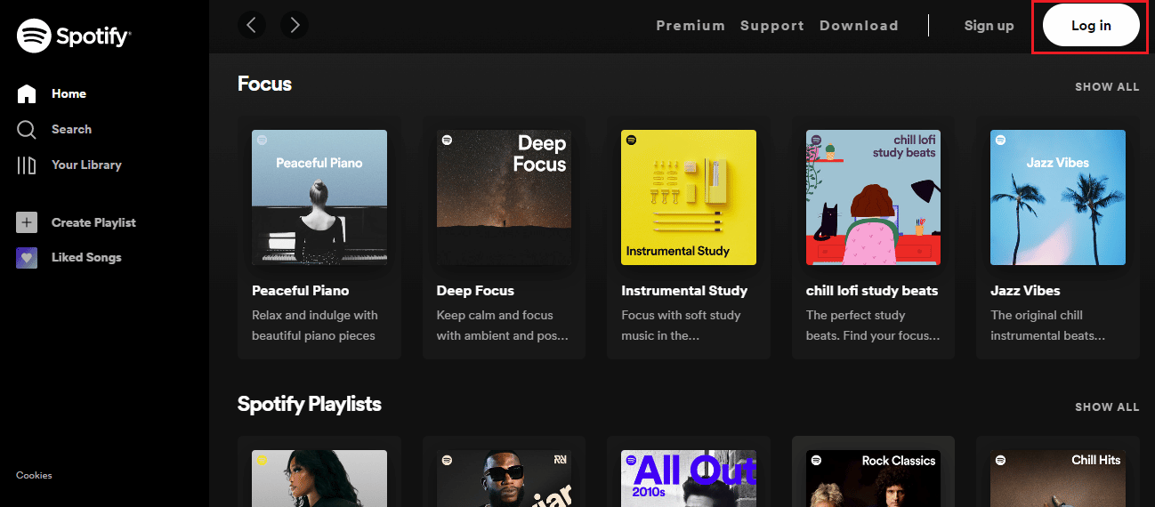 iniciar sesión en spotify