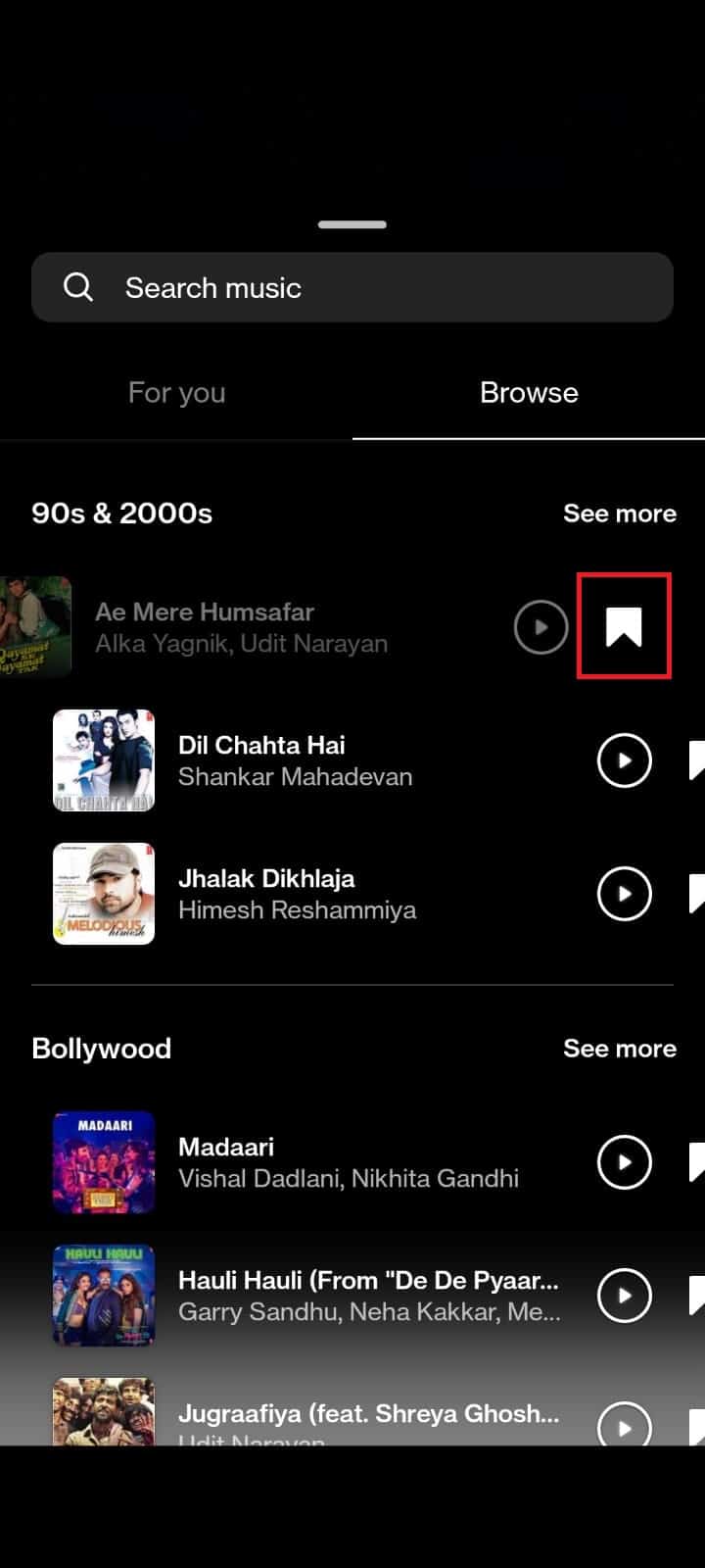 Haga clic en el icono Guardar |  Cómo guardar música en Instagram