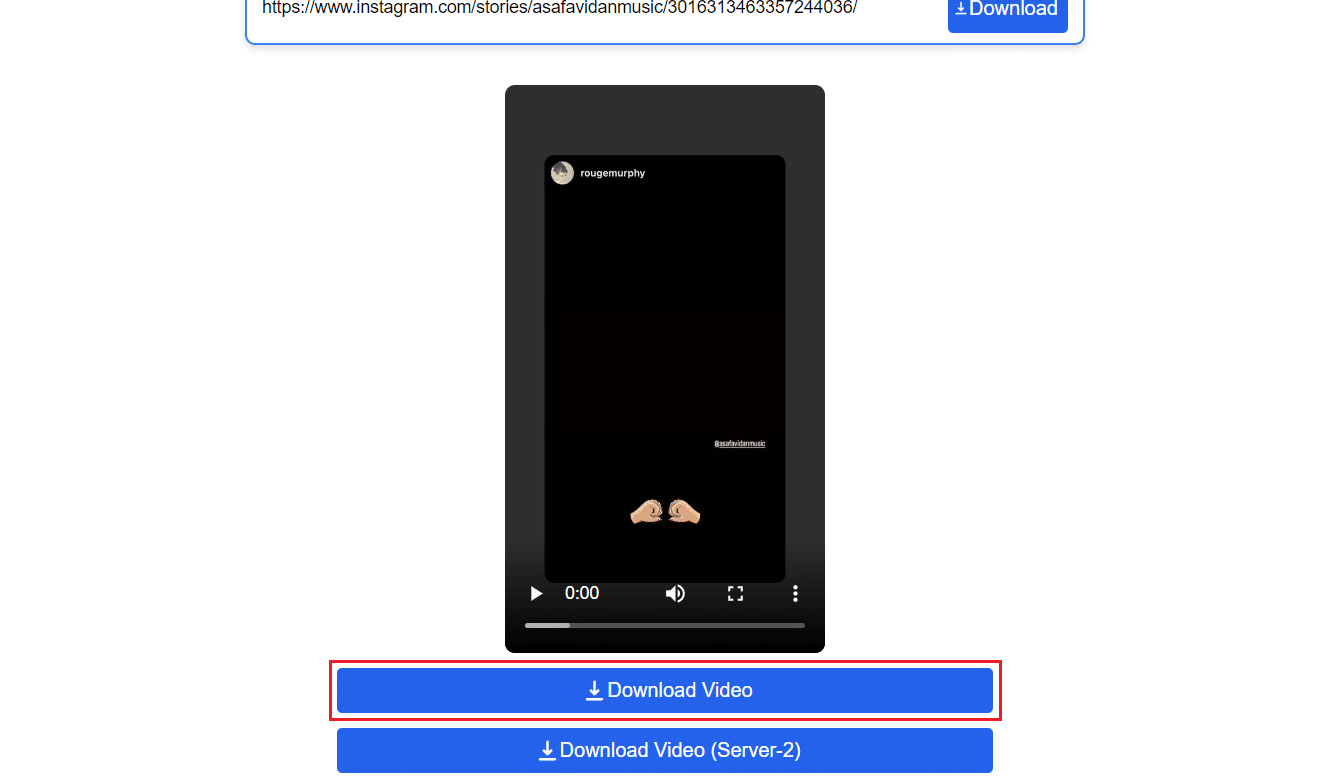 Haga clic en la opción Descargar video de la historia deseada y guarde la historia deseada en el almacenamiento de su PC |  Cómo guardar música en Instagram