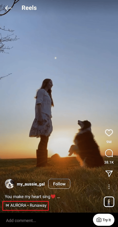 toque el título de la canción desde la parte inferior |  Cómo guardar música en Instagram