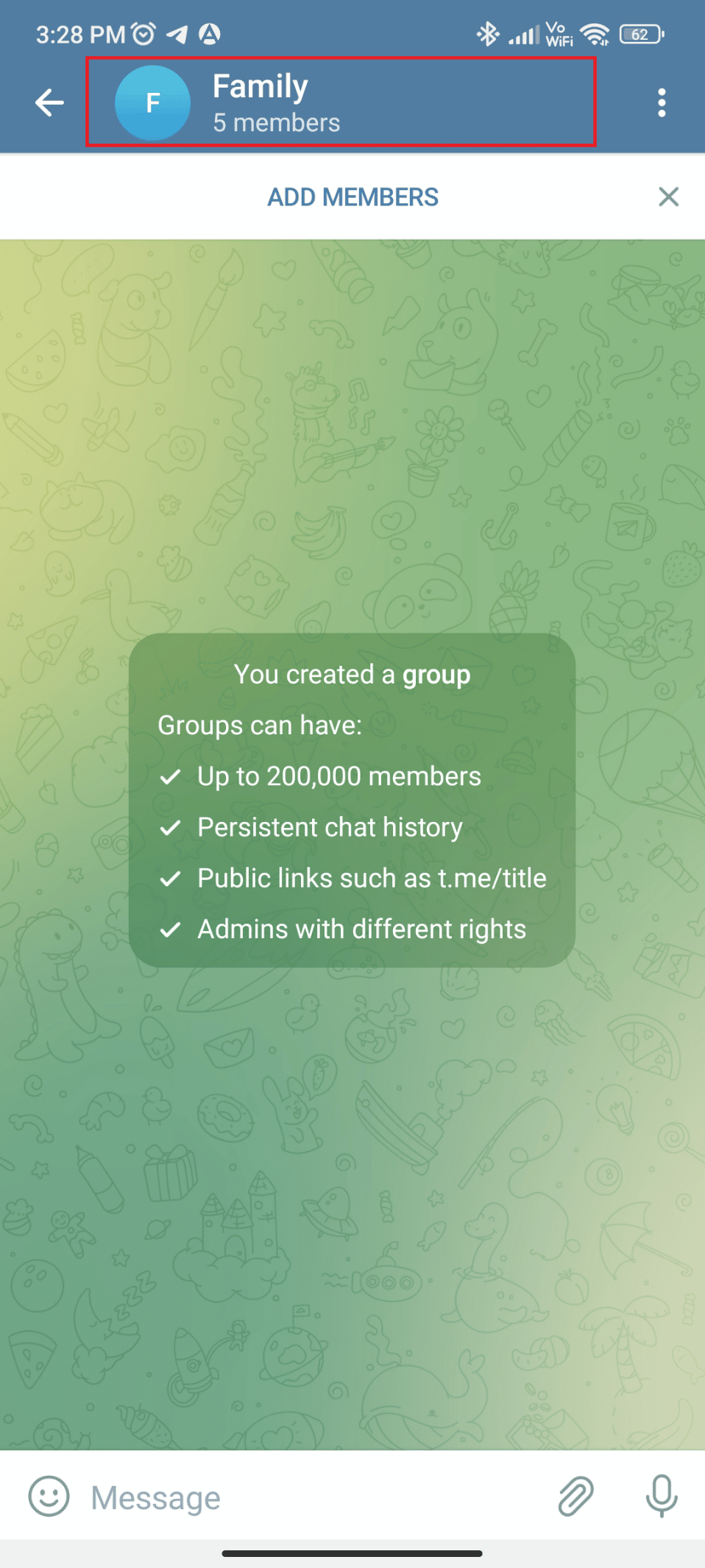 Si es un grupo antiguo, toque el nombre del grupo