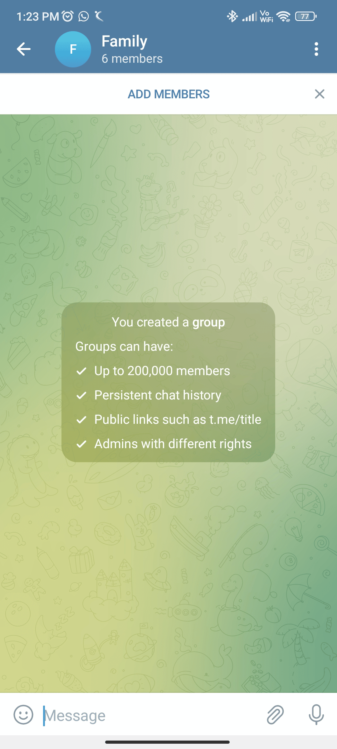 Puedes empezar a publicar en el grupo. 