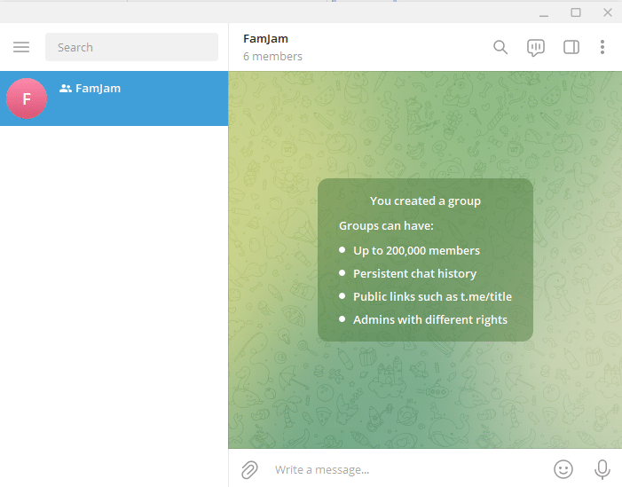Abra el grupo de Telegram en el que desea eliminar un miembro 