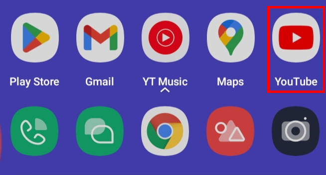 Abre la aplicación de YouTube en tu dispositivo móvil.