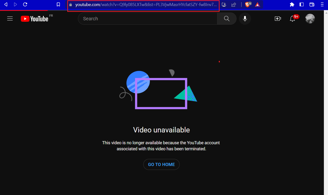 Copie la URL del video desde la barra de direcciones de su navegador |  encontrar viejos videos de YouTube