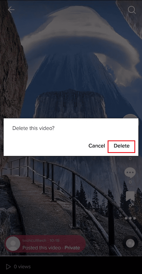Toque Eliminar - Eliminar para confirmar la ventana emergente | Cómo eliminar en masa videos de TikTok