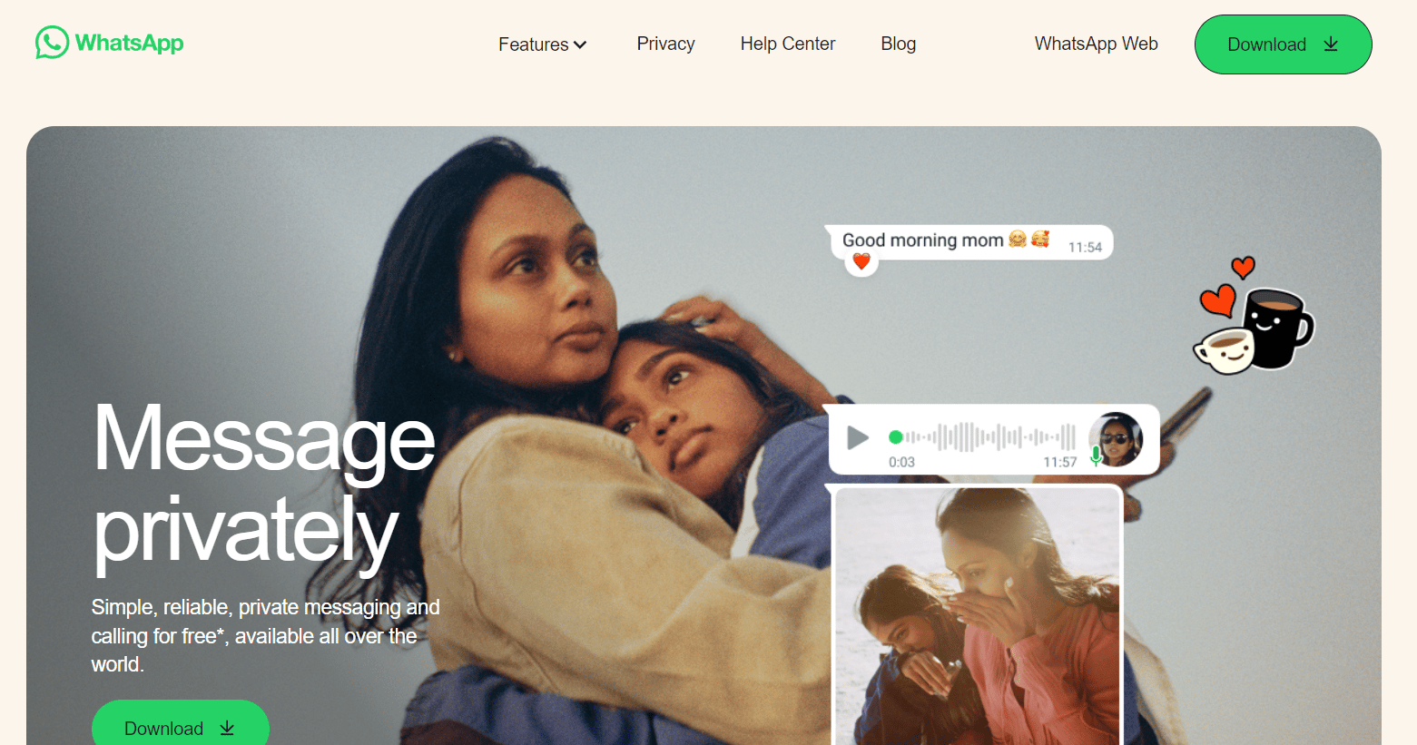 página de inicio de whatsapp 