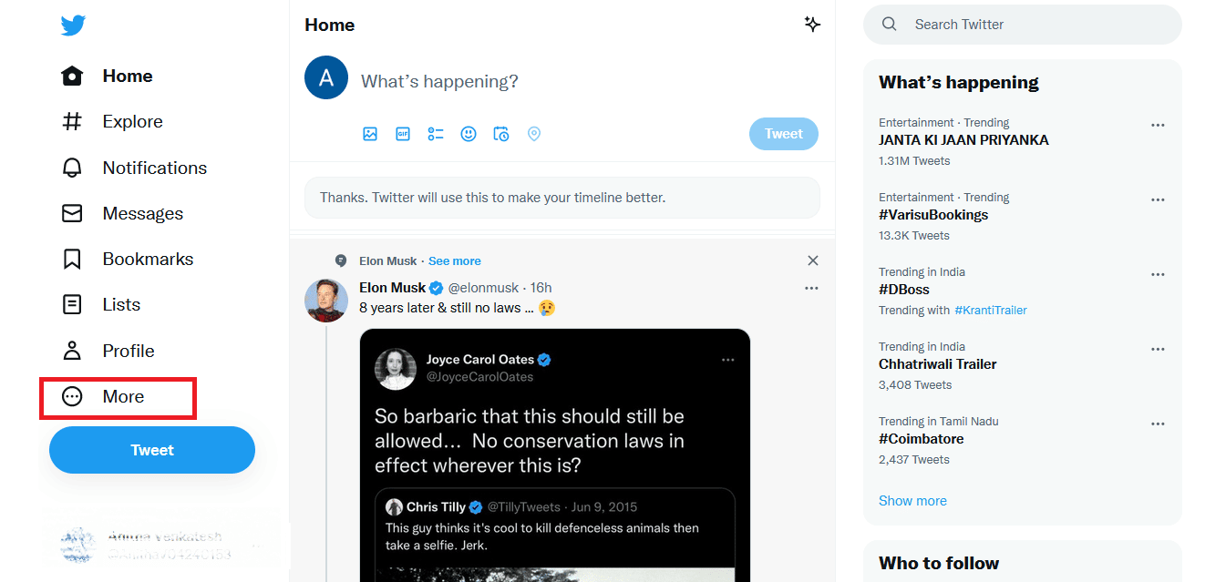 Haga clic en la opción Más