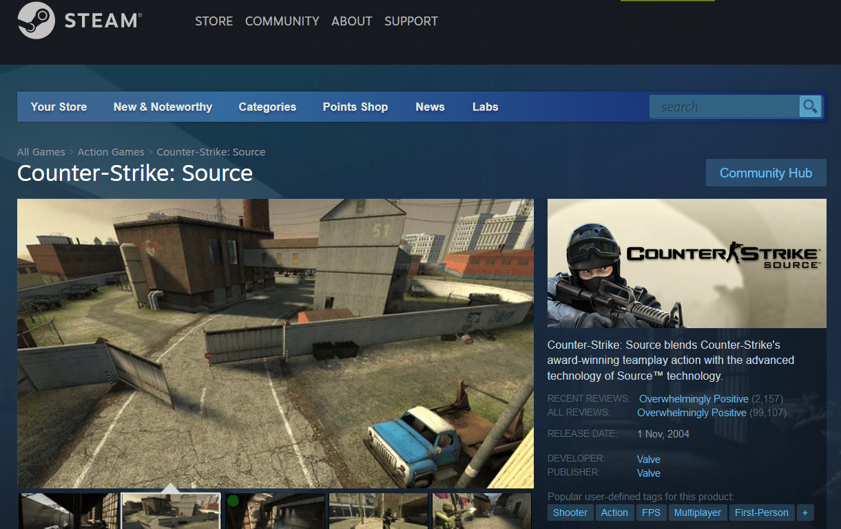 Counter Strike fuente de válvula de vapor