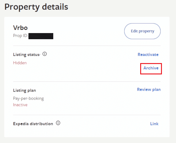 actualice la página web y haga clic en la opción Archivar |  Atención al cliente VRB
