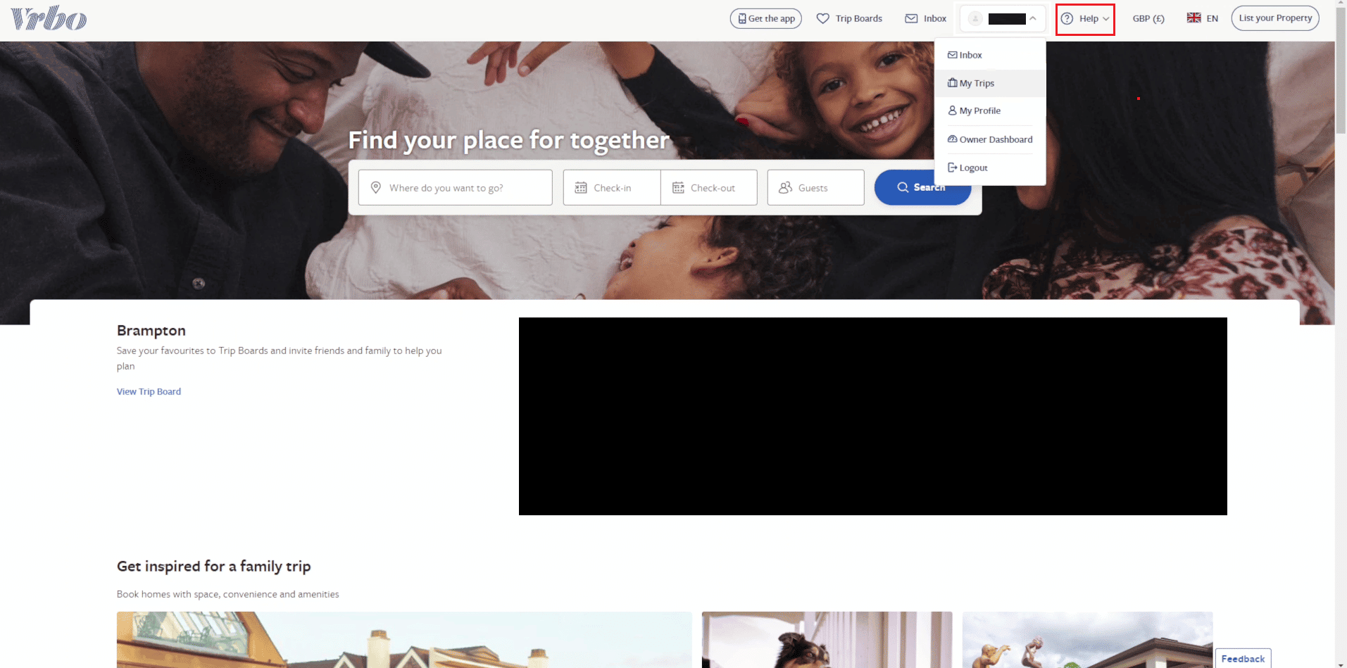 haga clic en Ayuda |  Atención al cliente VRB