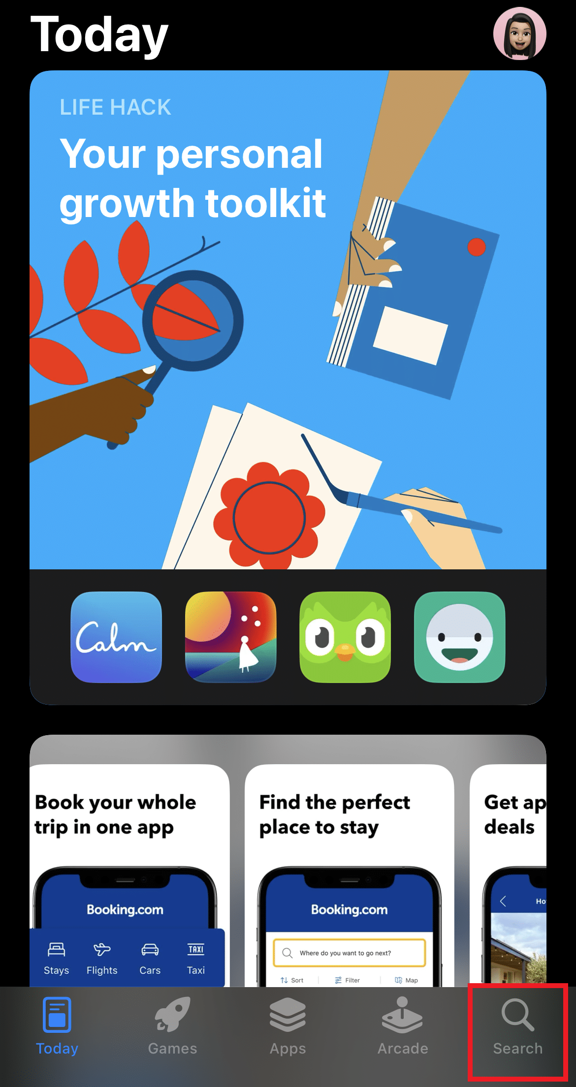 Toque en el icono de búsqueda 
