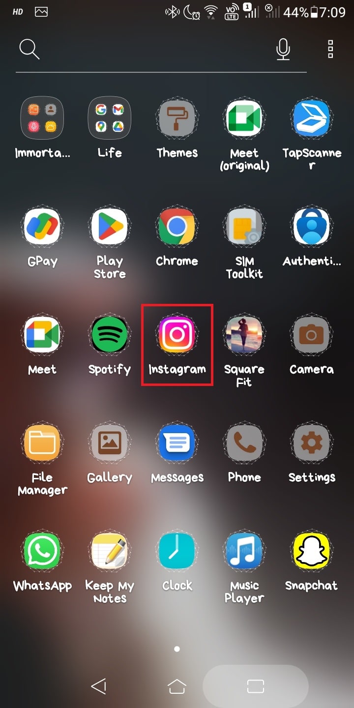 Inicie Instagram desde su teléfono móvil.  | 