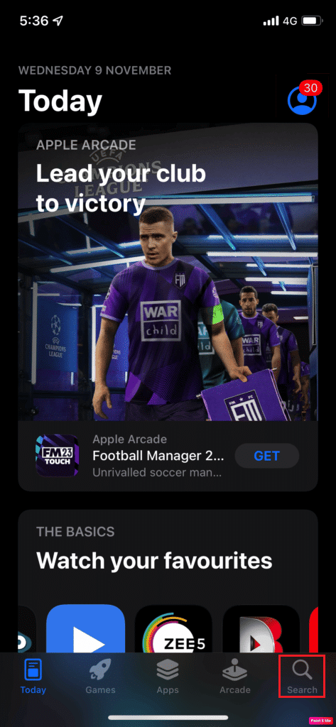 Toque la pestaña Buscar en la esquina inferior derecha de la pantalla |  plan familiar iHeartRadio