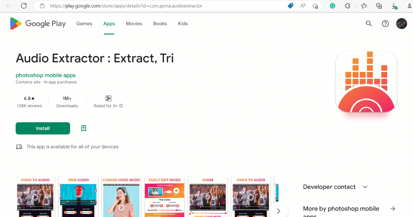 Extractor de audio: Extracto, Tri