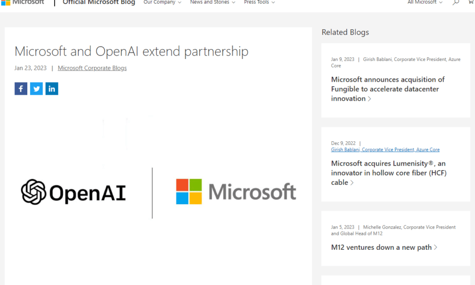 Microsoft y OpenAI extienden oficialmente su asociación