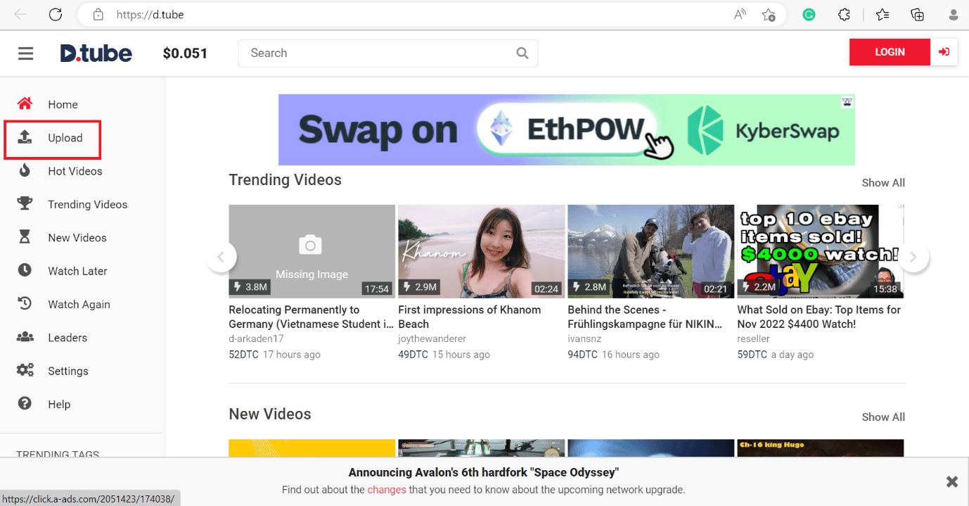 haga clic en la opción Cargar