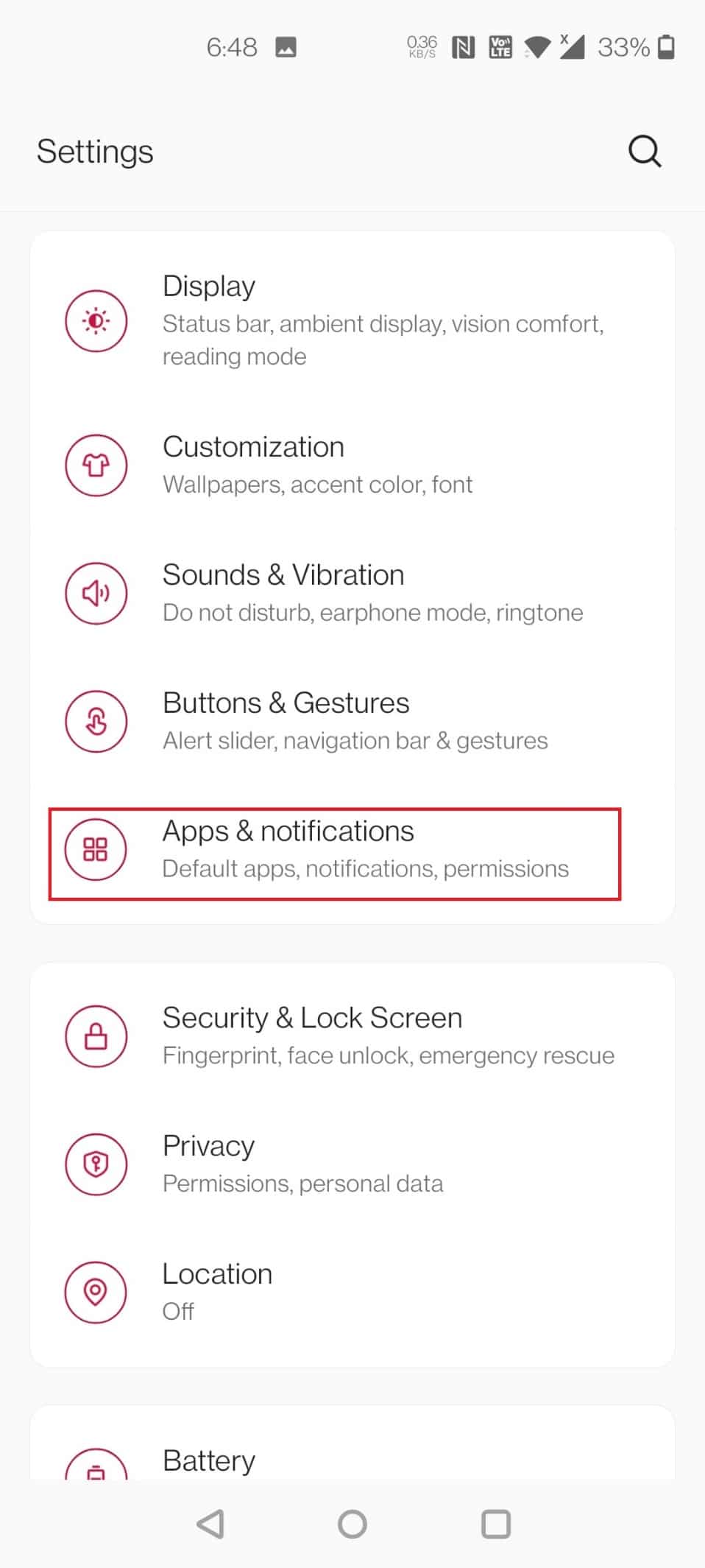 Toca Aplicaciones y notificaciones