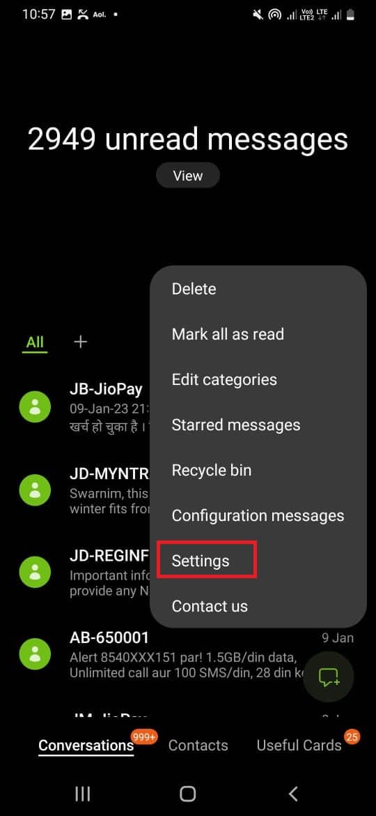 toca Configuración.  Cómo cambiar los sonidos de notificación para diferentes aplicaciones en Samsung