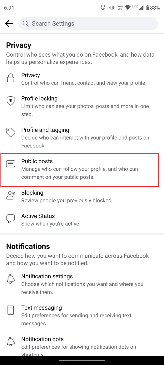 Elija Publicaciones públicas