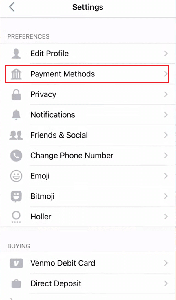 Toque Métodos de pago | Cómo reembolsar en Venmo