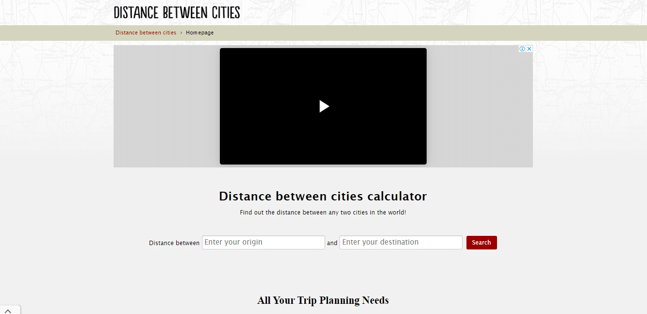 Distancia entre ciudades