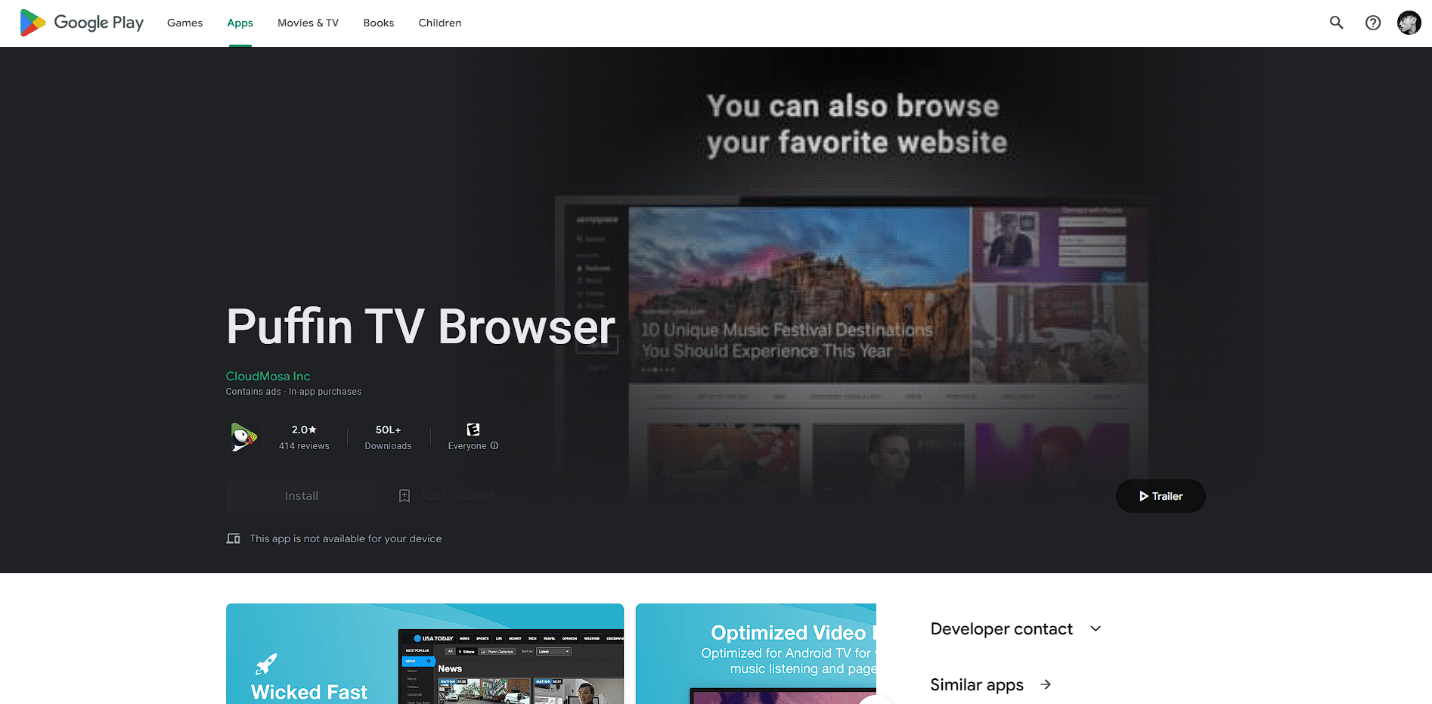 Página oficial de Puffin Broswer.  14 Mejor navegador para Android TV